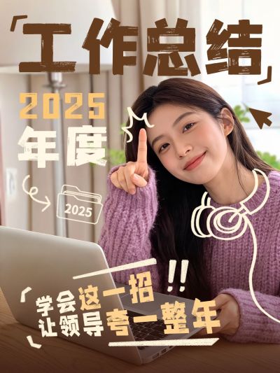 职场提升年度总结撰写科普人像小红书封面