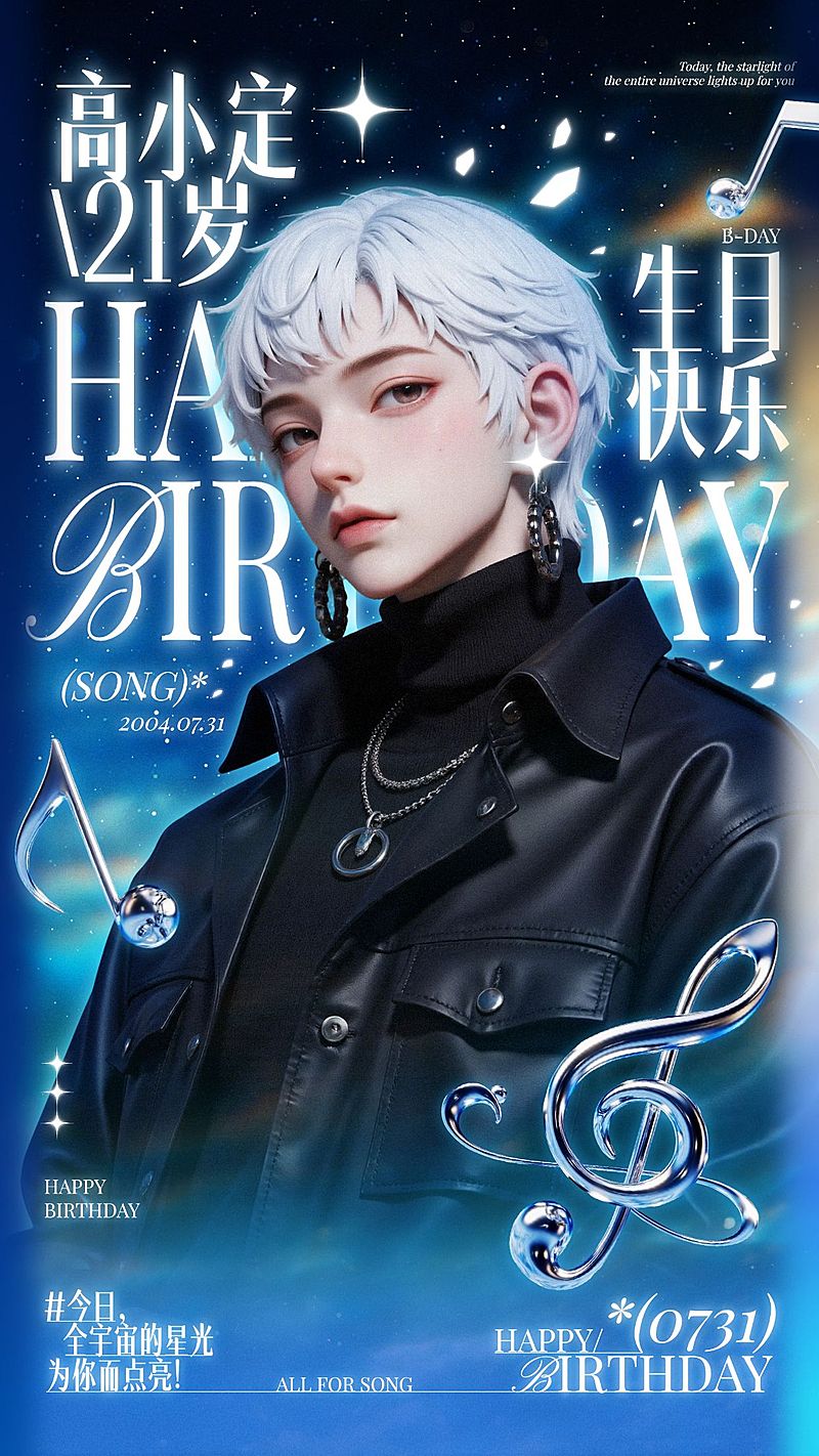 粉丝应援梦幻感手机海报aigc