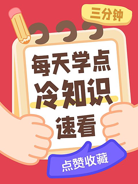 知识付费每日冷知识分享插画风大字小红书封面