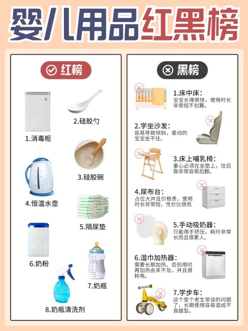 母婴婴儿用品红黑榜对比图小红书封面预览效果