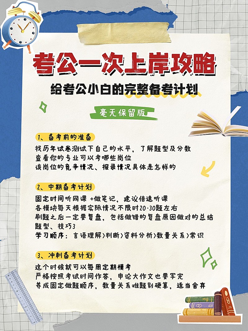 备考上岸攻略指南小红书配图