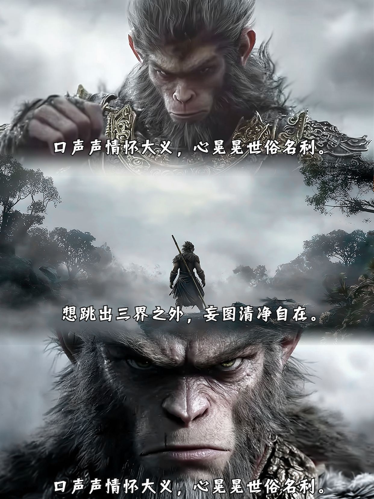 黑神话悟空台词宣传三宫格小红书封面