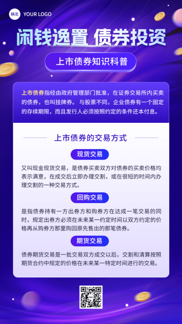 金融债券投资知识科普手机海报套装预览效果