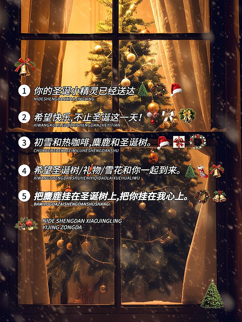 圣诞节平安夜节日文案小红书封面aigc