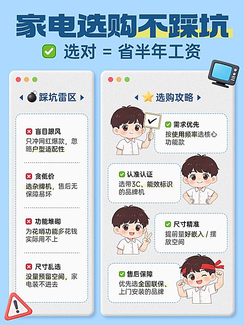 家居电器选购指南攻略分享小红书配图