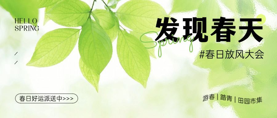 春节春天你好清新摄影图实景风公众号首图预览效果