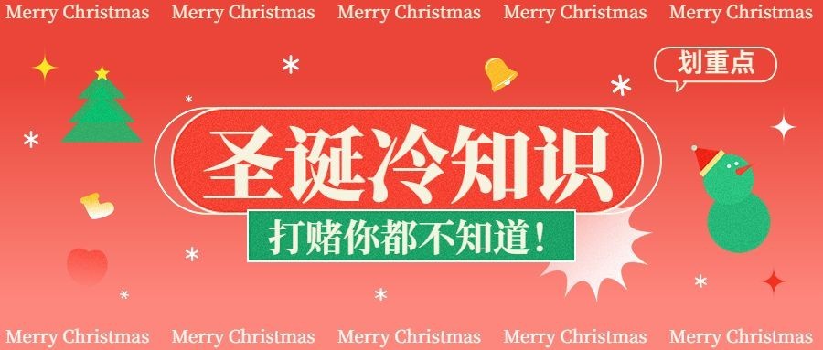 圣诞节知识科普节日祝福渐变公众号首图封面预览效果