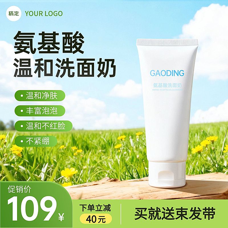 氨基酸洗面奶美容美妆电商零售主图