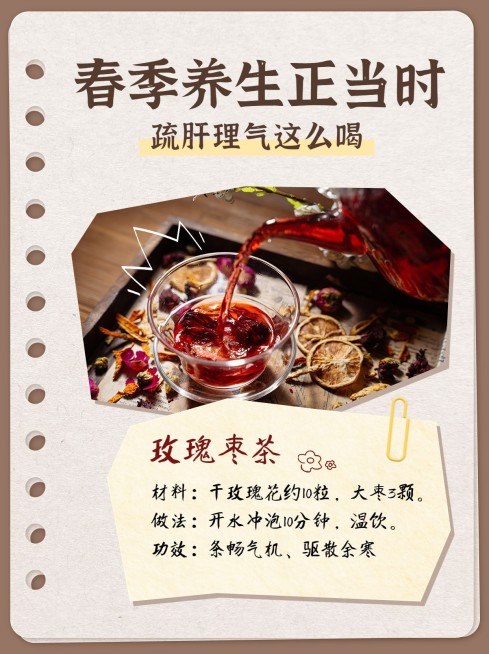 春季养生茶知识科普小红书配图预览效果