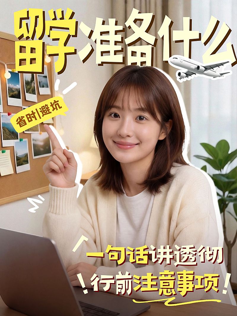 教育培训学历教育留学攻略人像封面