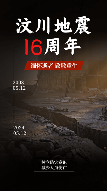 5.12全国防灾减灾日宣传推广手机海报预览效果