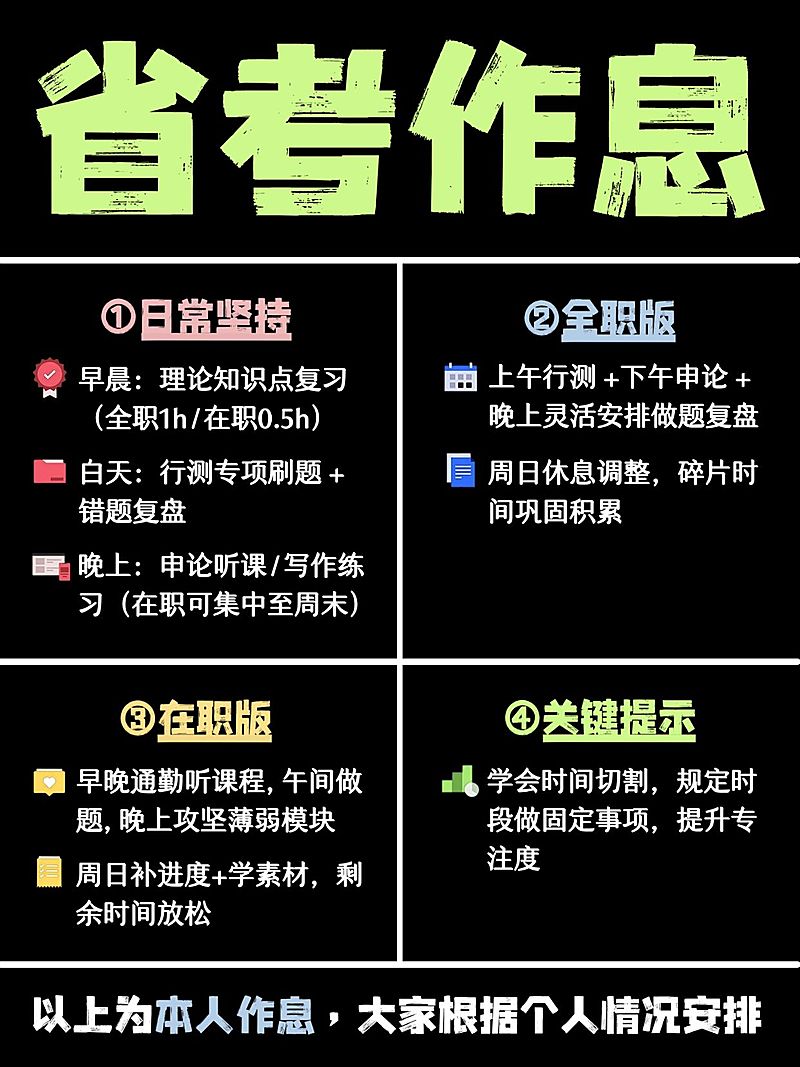 教育培训职业教育公考备考作息时间小红书配图