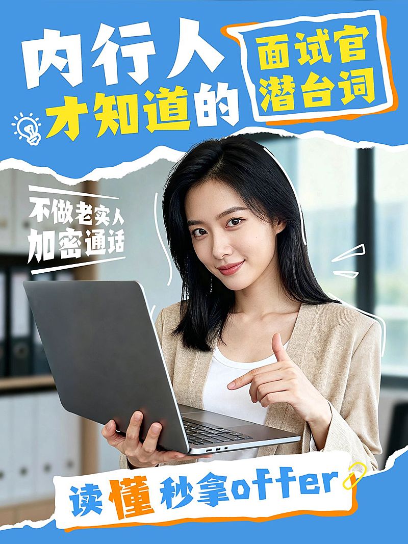 面试通关技巧分享人像小红书封面