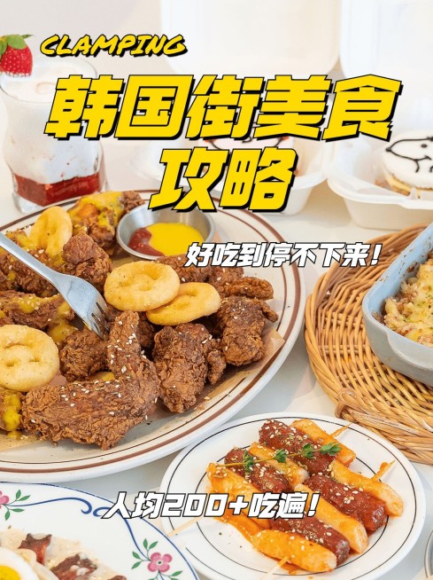 餐饮美食韩国美食攻略小红书配图预览效果