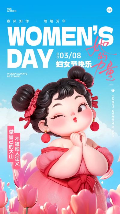 38妇女节软3D风石矶娘娘海AIGC