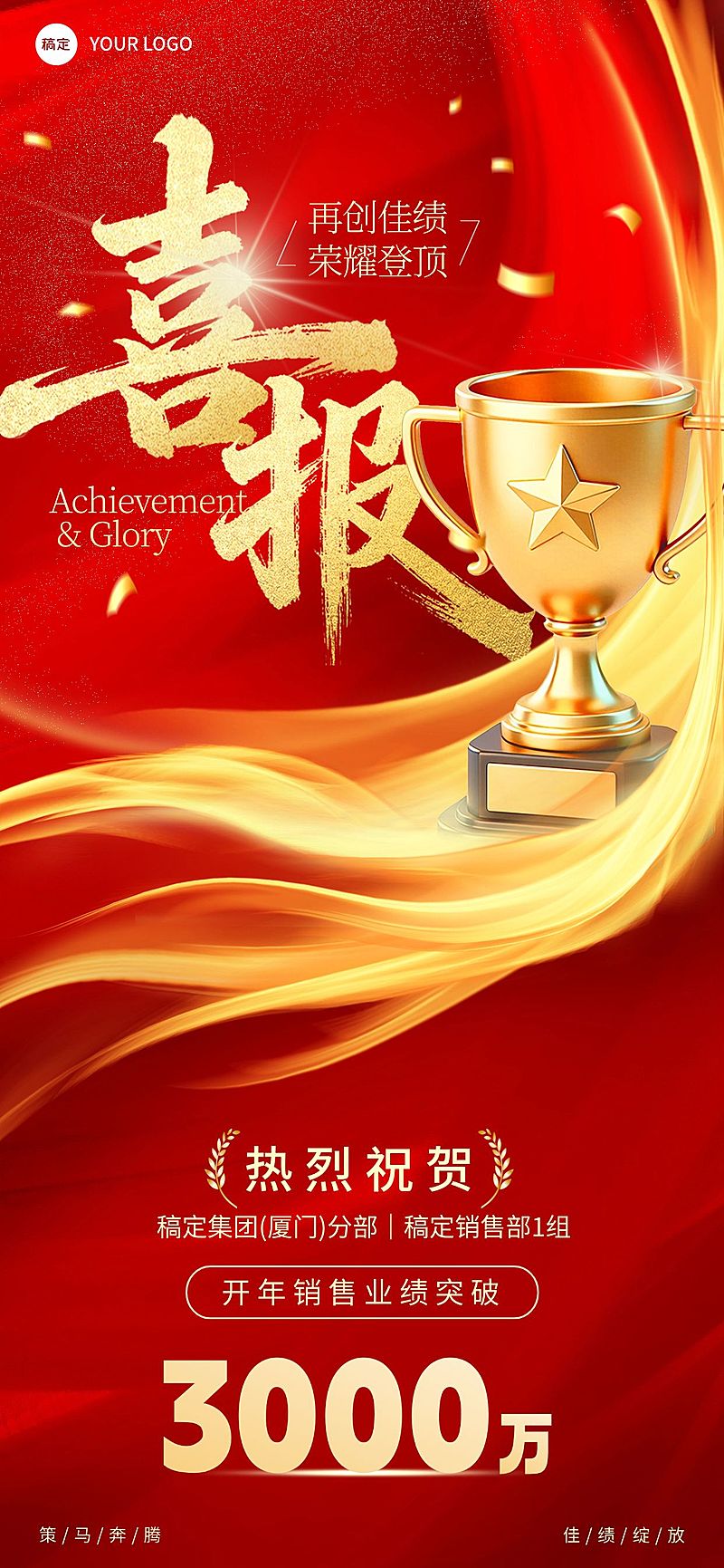 金融保险奖杯业绩喜报