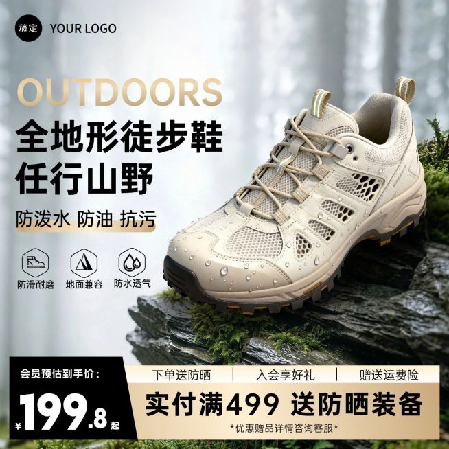 徒步鞋户外装备鞋包服饰电商零售主图直通车预览效果