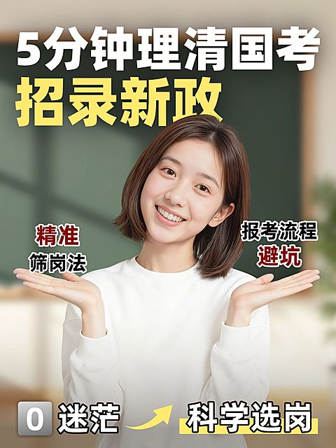 教育培训职业技能公考政策资讯分享人像小红书封面