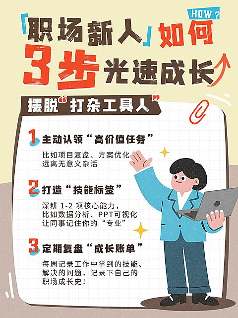 职场新人成长技巧职场攻略分享小红书封面