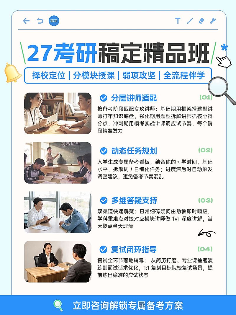 教育培训学历教育考研名师课程介绍拼图小红书配图