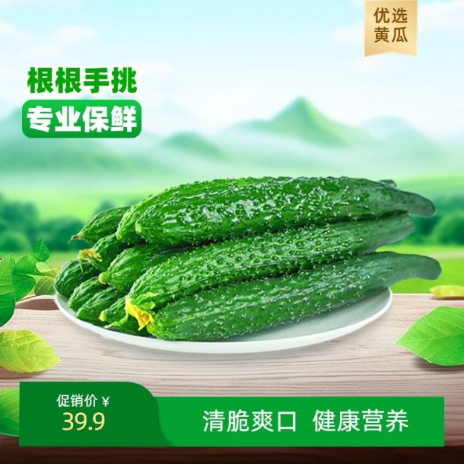 黄瓜食品农产品主图绿色主图直通车AIGC预览效果