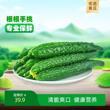 黄瓜食品农产品主图绿色主图直通车AIGC