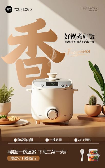电商数码家电产品展示营销家居场景-电商竖版海报AIGC预览效果