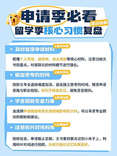 教育培训学历教育留学申请指南小红书配图
