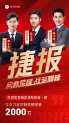 微商团队多人表彰排行榜喜报喜庆人物手机海报素材