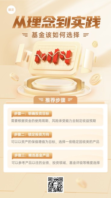 金融基金产品理念推广科普3D手机海报预览效果