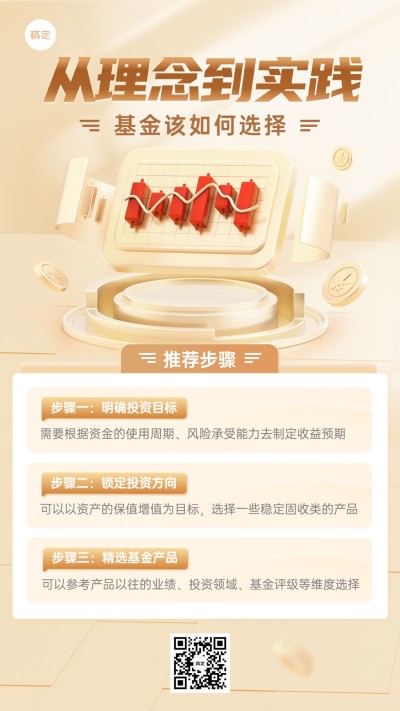 金融基金产品理念推广科普3D手机海报