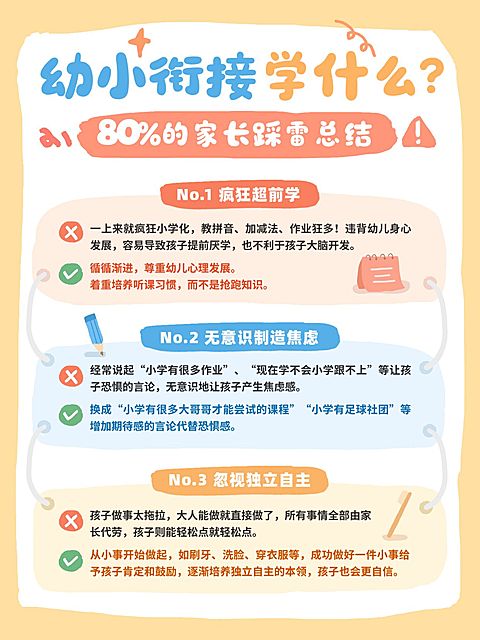 教育培训幼小衔接攻略科普小红书配图