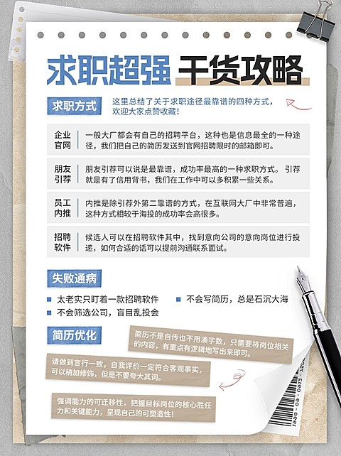 求职干货科普攻略小红书配图