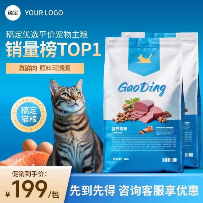 宠物食品猫粮狗粮商品主图预览效果