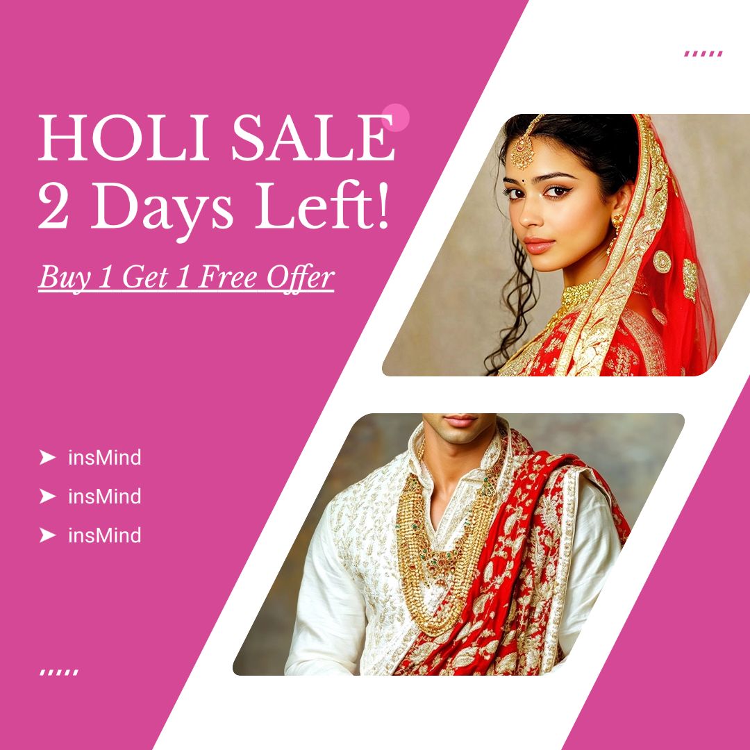 Holi Festival Indian Traditional  Fashion Clothing Sales Instagram Post Image