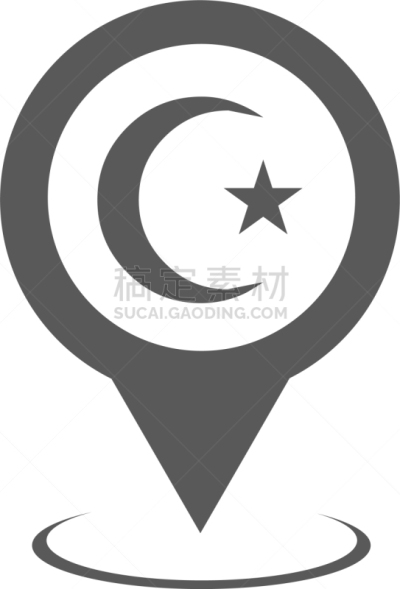 清真寺,指示棒,图标,极简构图,分离着色,白色,神论