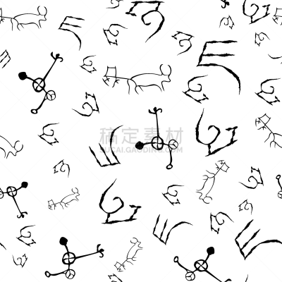 石洞壁画,四方连续纹样,农业,加拿大,牛,粗糙的,草图,绘画插图,雕刻术,洞穴