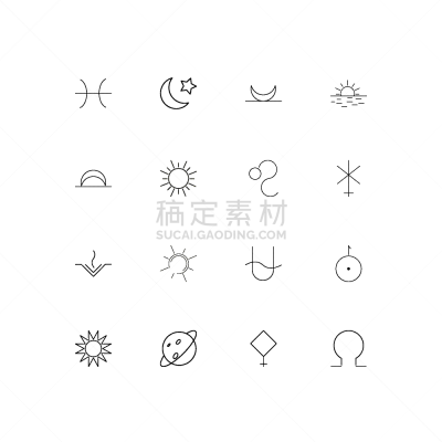 轮廓,直的,星座,计算机图标,图像,红球甘蓝,双鱼座,矢量,天王星,雅典娜