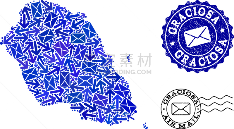 邮件,街道,抽象拼贴画,格拉西奥萨岛,岛,镶嵌图案,交通,信函,行动