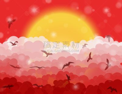 红色,鸟类,卡通,矢量,环绕立体声,图像,海鸥,飞