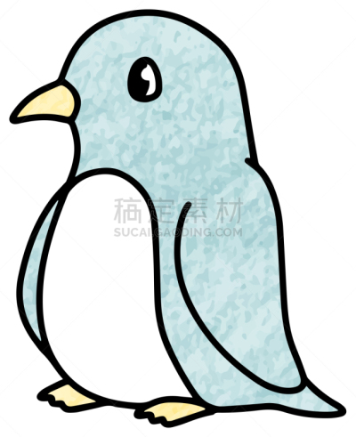 绘画插图,企鹅,旅途,铅笔,彩色铅笔,简单,动物,鸟类,导游,洪堡企鹅