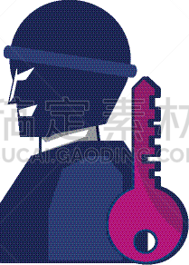 男人,盗贼,安全,钥匙,分离着色,人,概念,浣熊