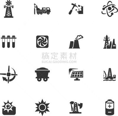 化石燃料,能源,计算机图标,多代家庭,充满的,技术,工业,商务,布置,运输