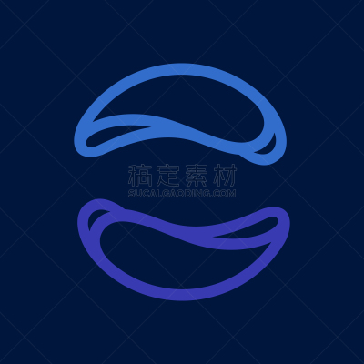 eco line circle logo formed twisted blue drops