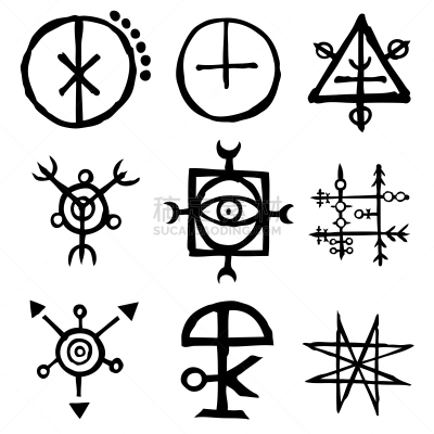 神符,字母,远古的,文字,符号,古老的,维京人,矢量,灵感