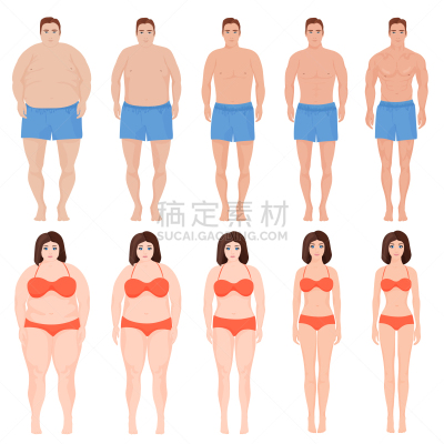男人,女人,舞台,卡通,前面,分离着色,人,损失,图像,瘦身