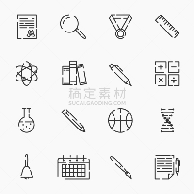 轮廓,矢量,符号,计算机图标,学生,组物体,黑色,纸,网络空间,智慧