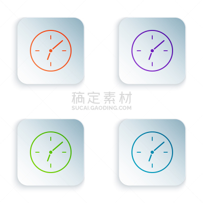 color clock icon isolated on white background