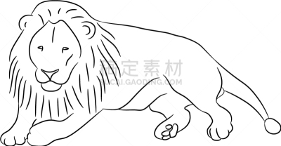 狮子,白色,黑色,线条,可爱的,野生动物,自然美,动物,剪影,绘制
