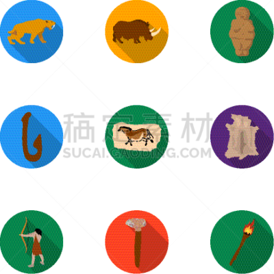 巨大的,石器时代,分离着色,图像,真猛玛象,辛勤工作,动物,品牌名称,矢量,收集